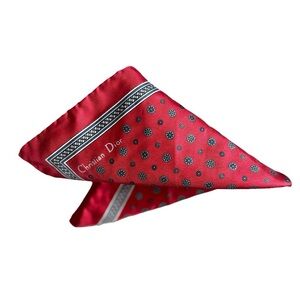 Christian Dior Vintage Silk Pocket Scarf Handkerchief
